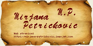 Mirjana Petričković vizit kartica